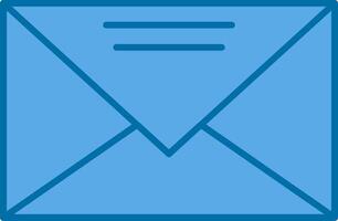 mail gevulde blauw icoon vector