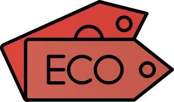 eco label lijn gevulde helling icoon vector