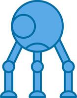 robot gevulde blauw icoon vector