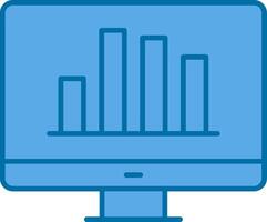 online bar tabel gevulde blauw icoon vector