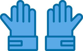 keeper handschoenen gevulde blauw icoon vector