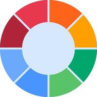 kleur wiel vlak helling icoon vector