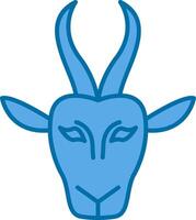 gazelle gevulde blauw icoon vector