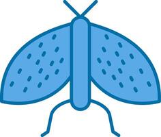 insecten gevulde blauw icoon vector