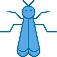 insect gevulde blauw icoon vector