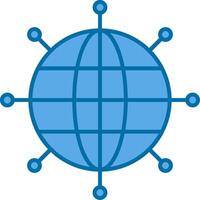 netwerken gevulde blauw icoon vector