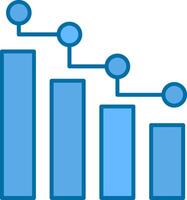 statistieken gevulde blauw icoon vector