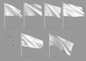 witte realistische vlaggen. testmodellen van witte vlag. vector