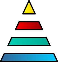 piramide lijn gevulde helling icoon vector