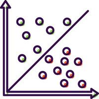 verstrooien diagram gevulde icoon vector