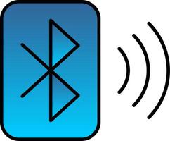 Bluetooth lijn gevulde helling icoon vector