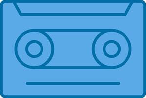 cassette gevulde blauw icoon vector