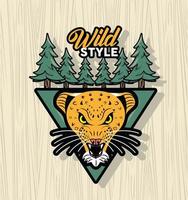 wilde stijl patch retro stijl vector