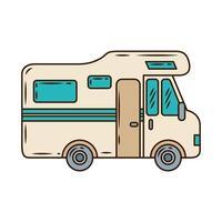 camper vrachtwagen camping geïsoleerde pictogram vector