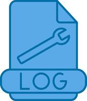 log formaat gevulde blauw icoon vector