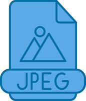 jpeg gevulde blauw icoon vector