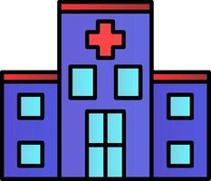 ziekenhuis lijn gevulde helling icoon vector
