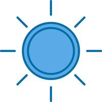 zonnig gevulde blauw icoon vector