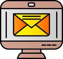 e-mail lijn gevulde helling icoon vector