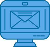 e-mail gevulde blauw icoon vector