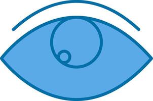 oog gevulde blauw icoon vector