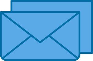 e-mail gevulde blauw icoon vector