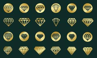 luxe-diamant-pictogram-set-vector-sjabloonontwerp vector