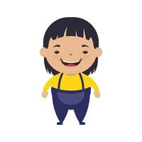 gelukkig klein meisje avatar karakter vector