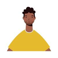 afro etnische man met baard karakter icoon vector