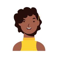 afro etnische vrouw karakter icoon vector