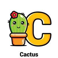 schattig cactus mascotte karakterontwerp vector