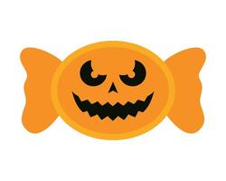 halloween zoet snoep met gezichtspictogram vector