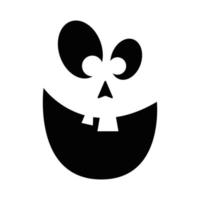halloween pompoen gezicht met twee tanden emoji vector