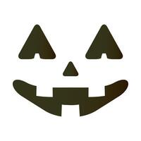 halloween gezicht pompoen met drie tanden emoji vector