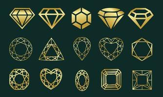 luxe-diamant-pictogram-set-vector-sjabloonontwerp vector