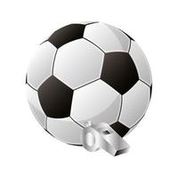 voetbal sport ballon voetbal met scheidsrechter fluitje vector