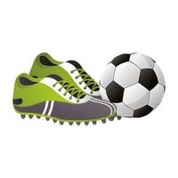 voetbal sport ballon voetbal met schoenen apparatuur vector