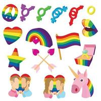 homoseksuele pictogrammen in cartoon-stijl vector