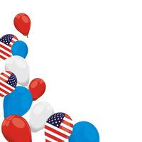 ballonnen helium met usa vlaggen pictogrammen vector