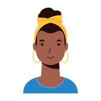 afro etnische vrouw karakter icoon vector