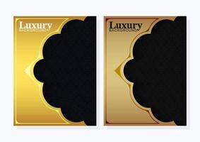 luxe gouden rand patroon voorbladsjabloon vector