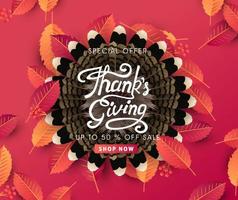 thanksgiving day verkoop banner achtergrond vector