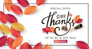 thanksgiving day verkoop banner achtergrond vector