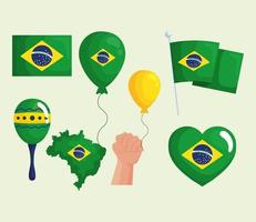 iconen van Braziliaanse viering vector