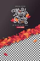 thanksgiving day verkoop banner achtergrond vector