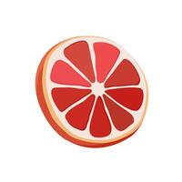 sappig en gezond rood dun plak van grapefruit geïsoleerd Aan wit achtergrond. vector gesneden fruit illustratie in vlak stijl. zomer clip art voor ontwerp van kaart, banier, folder, uitverkoop, poster, pictogrammen