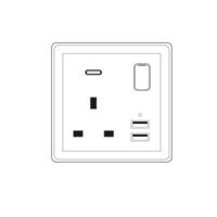 86 type dubbel USB stopcontact elektrisch pluggen stopcontacten muur uk stopcontact bord vector