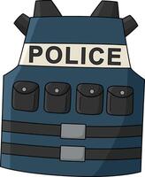 Politie kogelvrij hesje tekenfilm gekleurde clip art vector