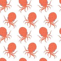 zee Octopus naadloos patroon. modieus tekenfilm zee Octopus patroon voor omhulsel papier, behang, stickers, notitieboekje omslag. vector