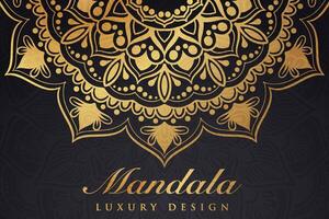 luxueus mandala patroon achtergrond, luxe mandala uitnodiging groet kaart ontwerp, circulaire patroon vector ontwerp,